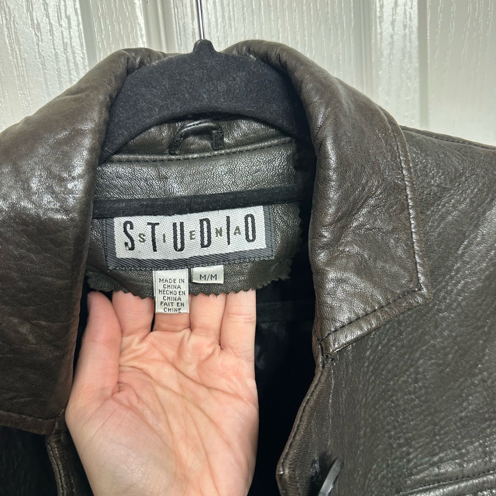 Siena Studio Dark Brown Leather Button-Front Jacket - Picture 11 of 14